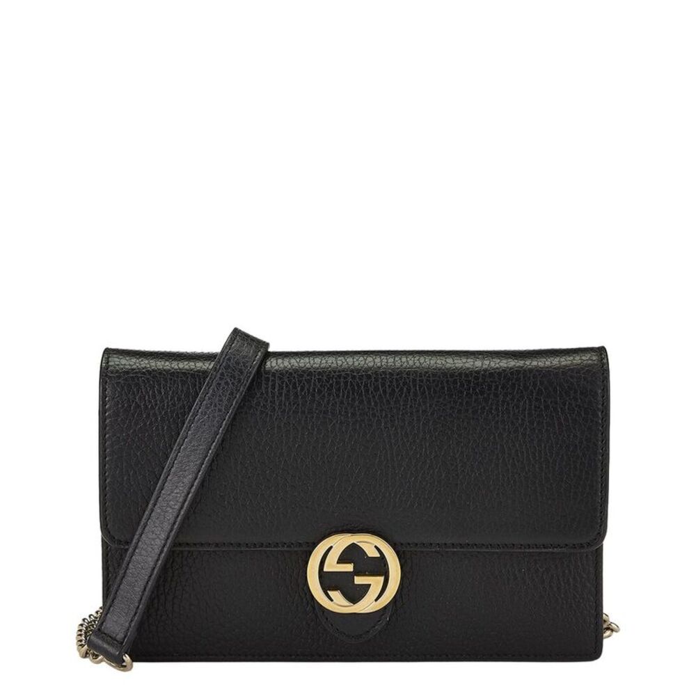 Gucci Black Leather Interlocking Crossbody Small (Authentic Pre-Loved)